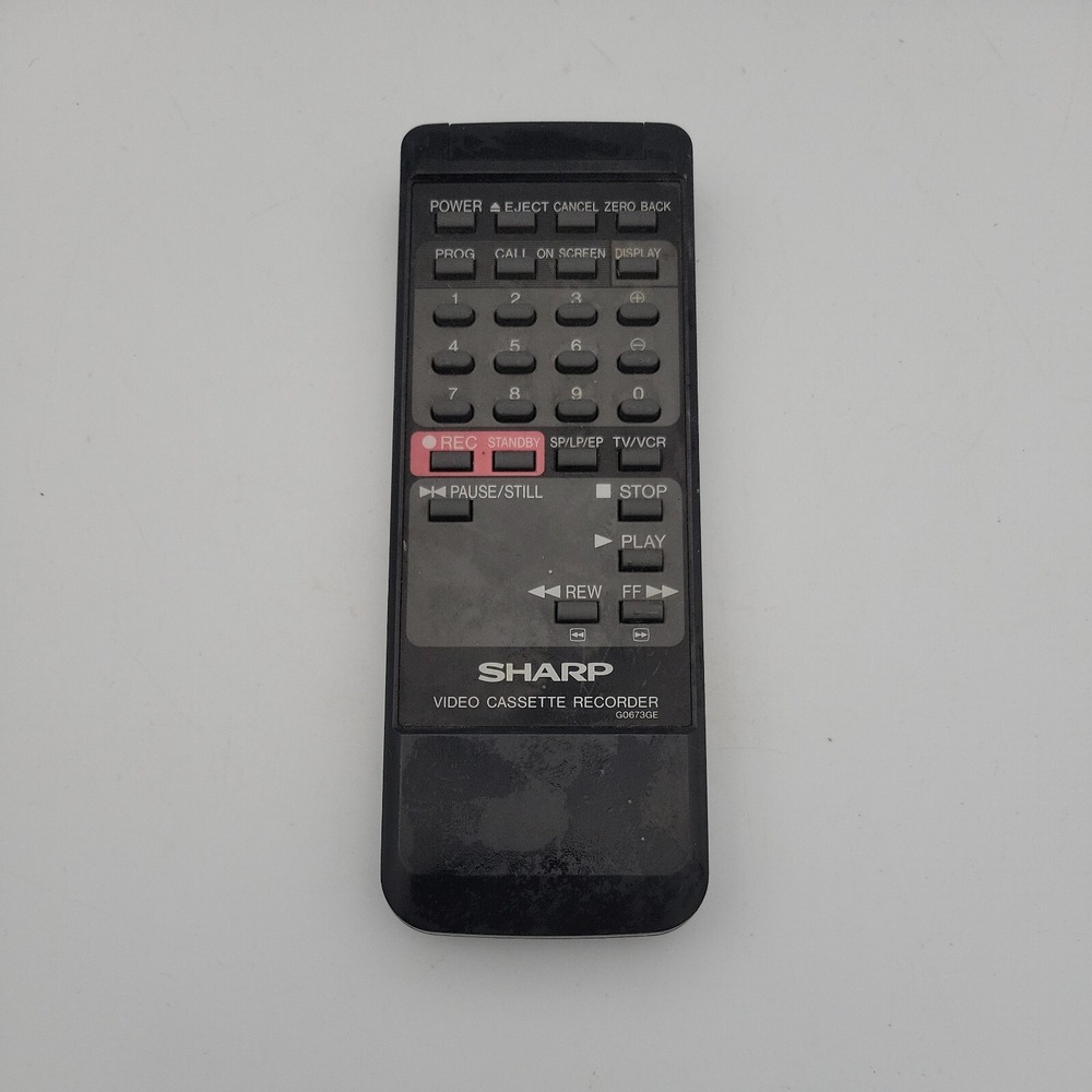 Sharp G0673GE VCR Remote Control OEM Original Black VCA220U VC2220 VCA5220U